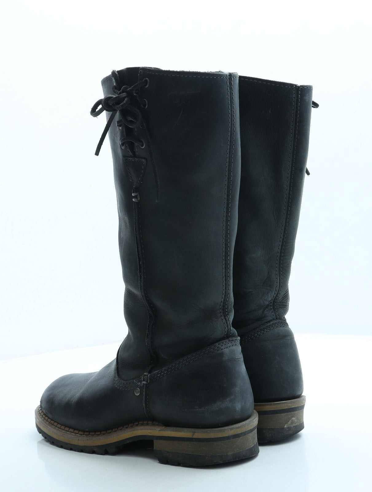 CAT Womens Black Leather Combat Boot UK 5 38