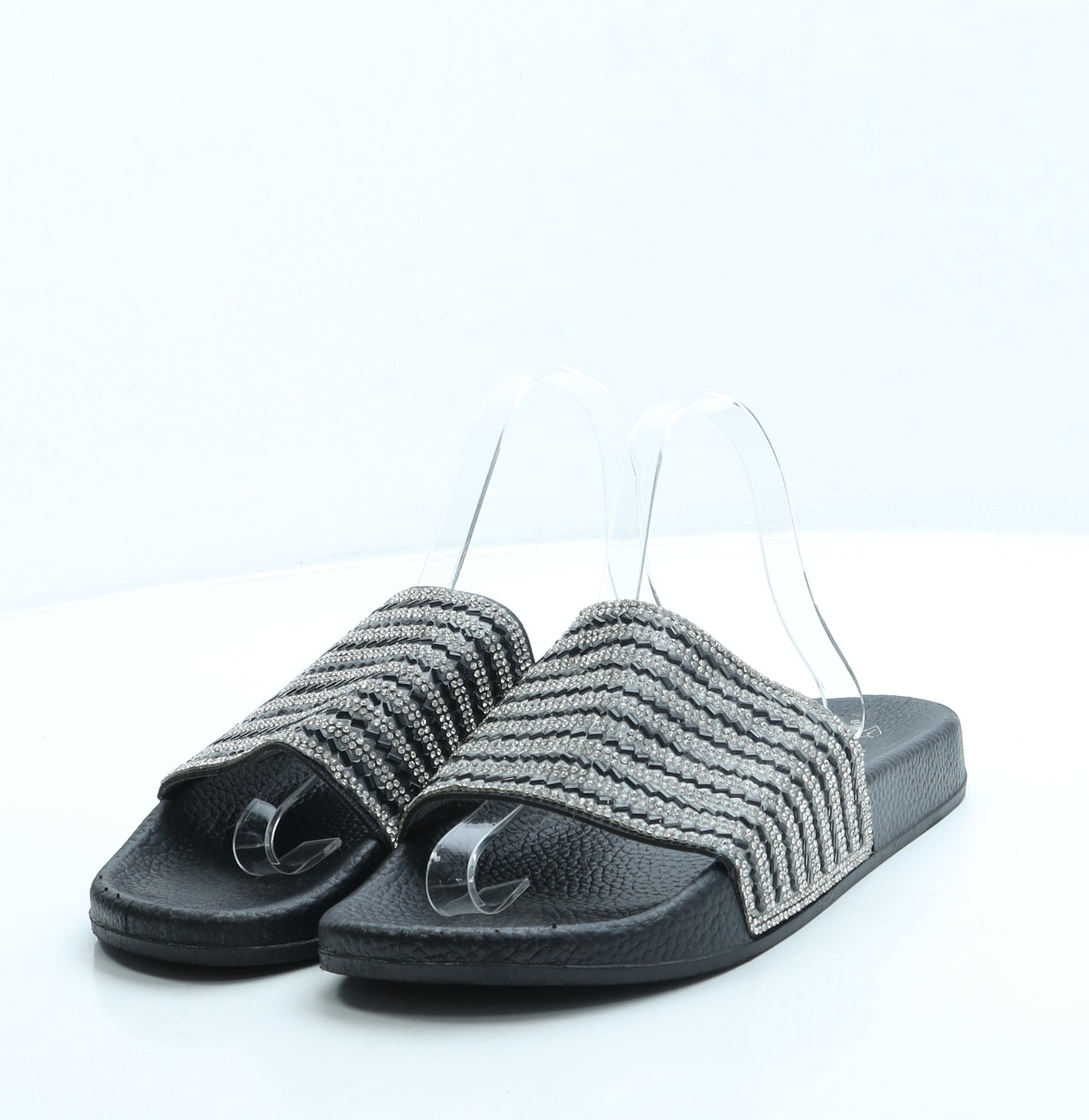 Lilley Womens Black Polyester Slider Sandal UK 7