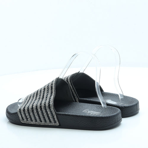 Lilley Womens Black Polyester Slider Sandal UK 7