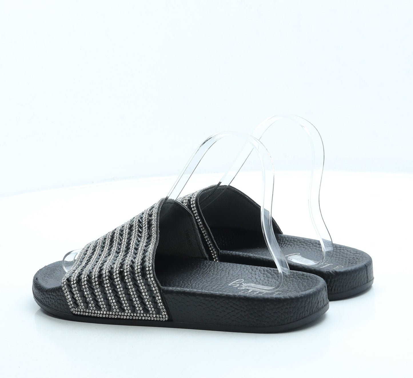 Lilley Womens Black Polyester Slider Sandal UK 7