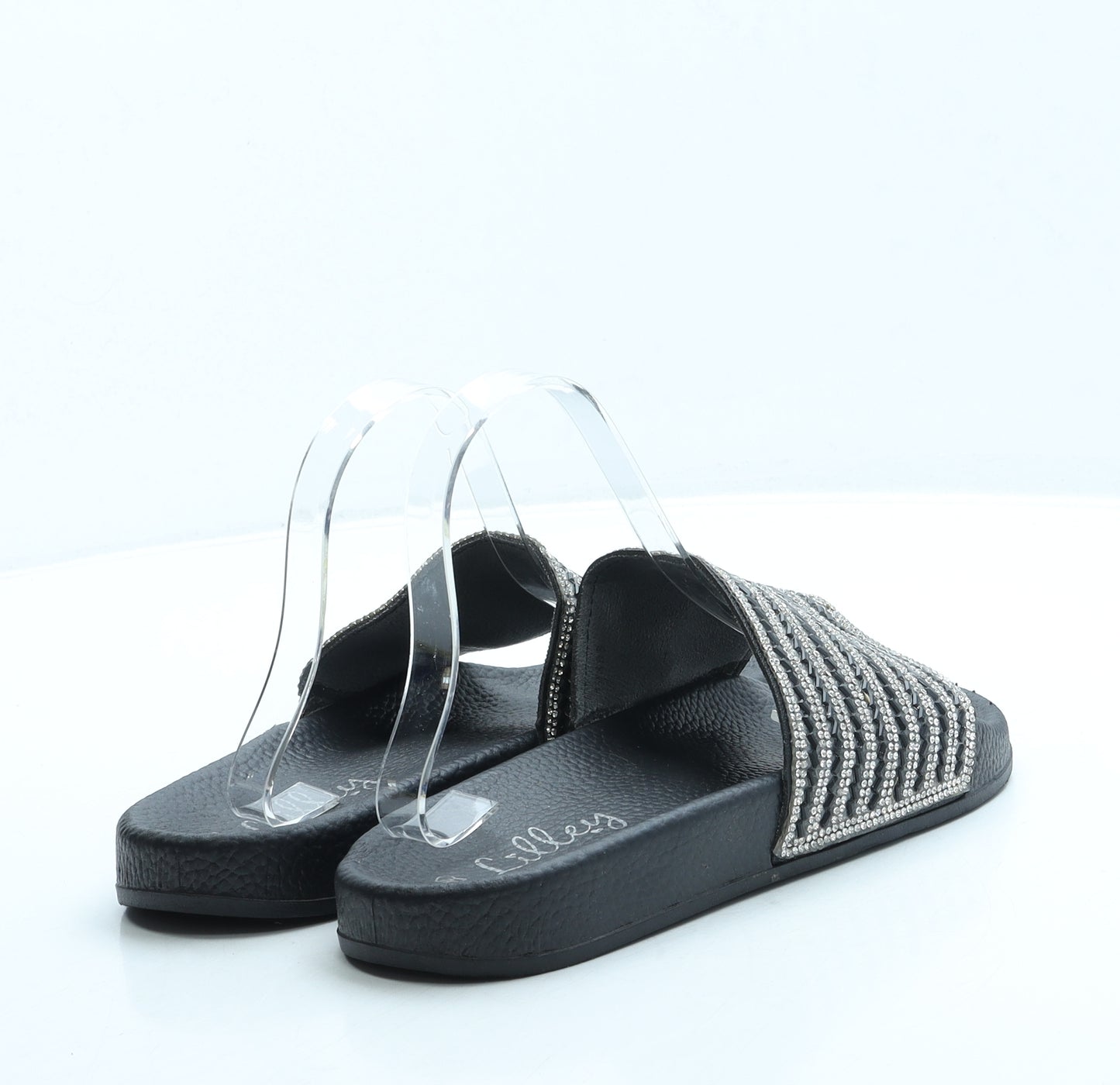 Lilley Womens Black Polyester Slider Sandal UK 7