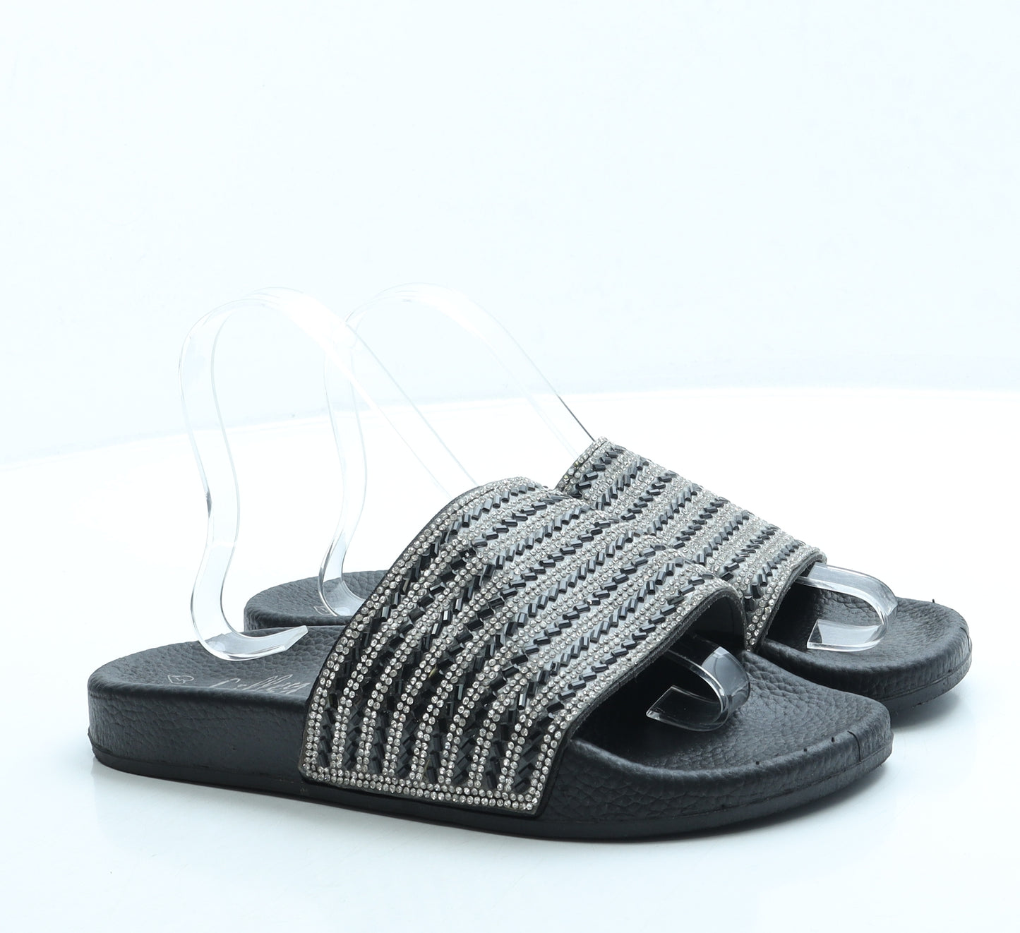 Lilley Womens Black Polyester Slider Sandal UK 7