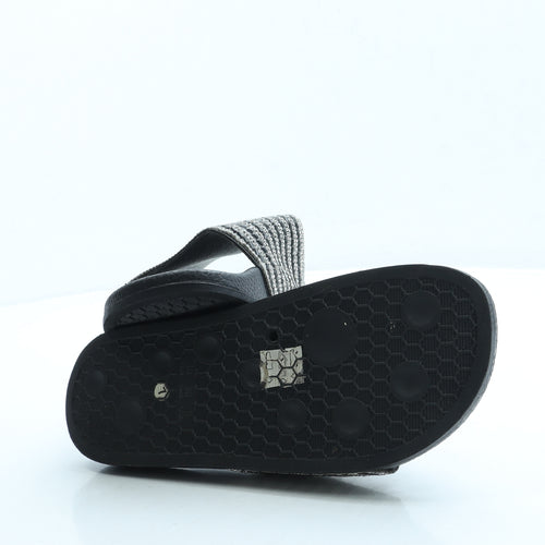 Lilley Womens Black Polyester Slider Sandal UK 7