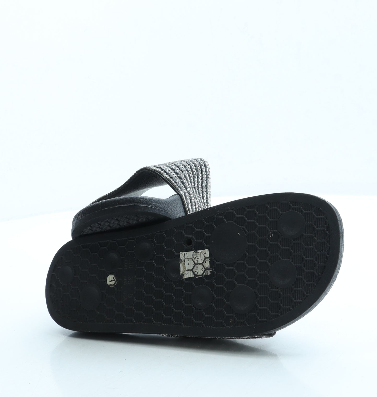 Lilley Womens Black Polyester Slider Sandal UK 7