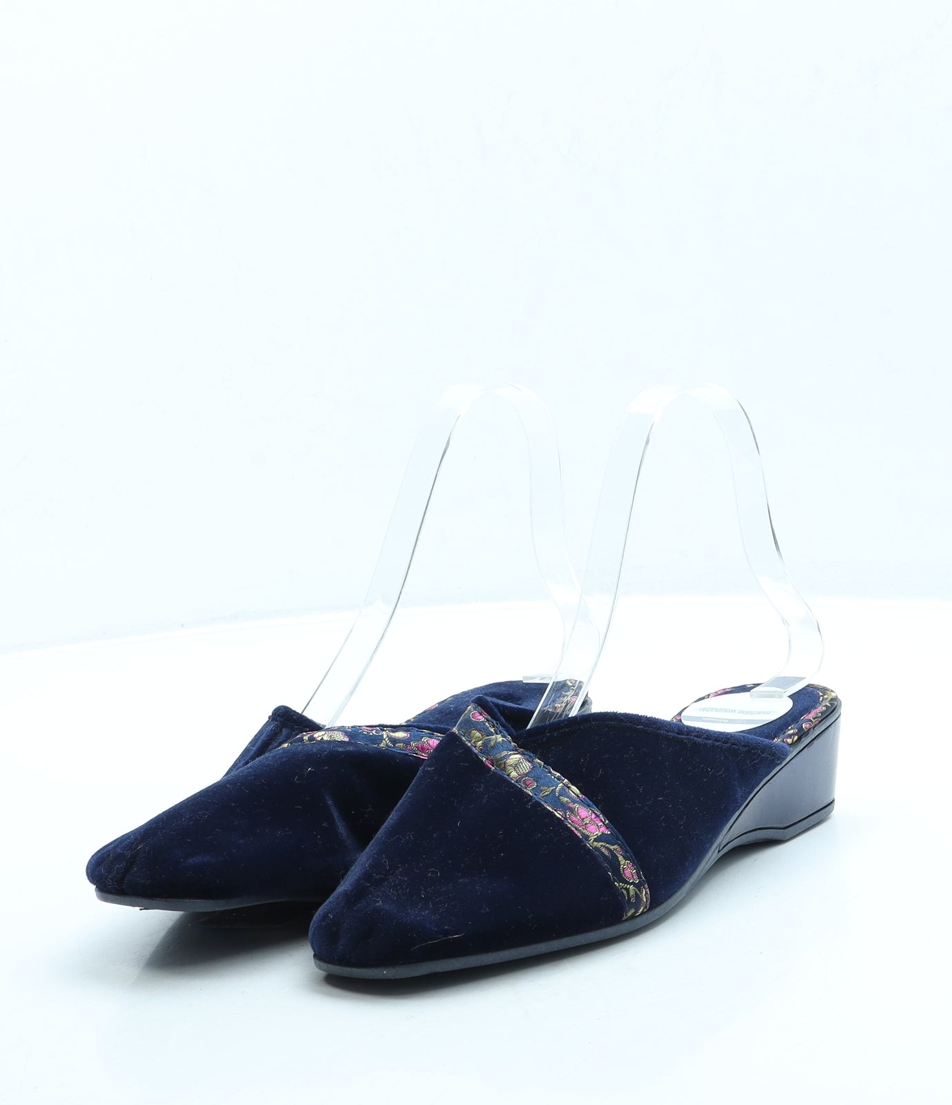 Marks and Spencer Womens Blue Polyester Slip On Flat UK 5