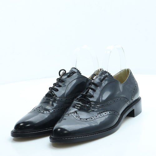 Hobbs Mens Black Patent Leather Brogue Dress UK 8 41