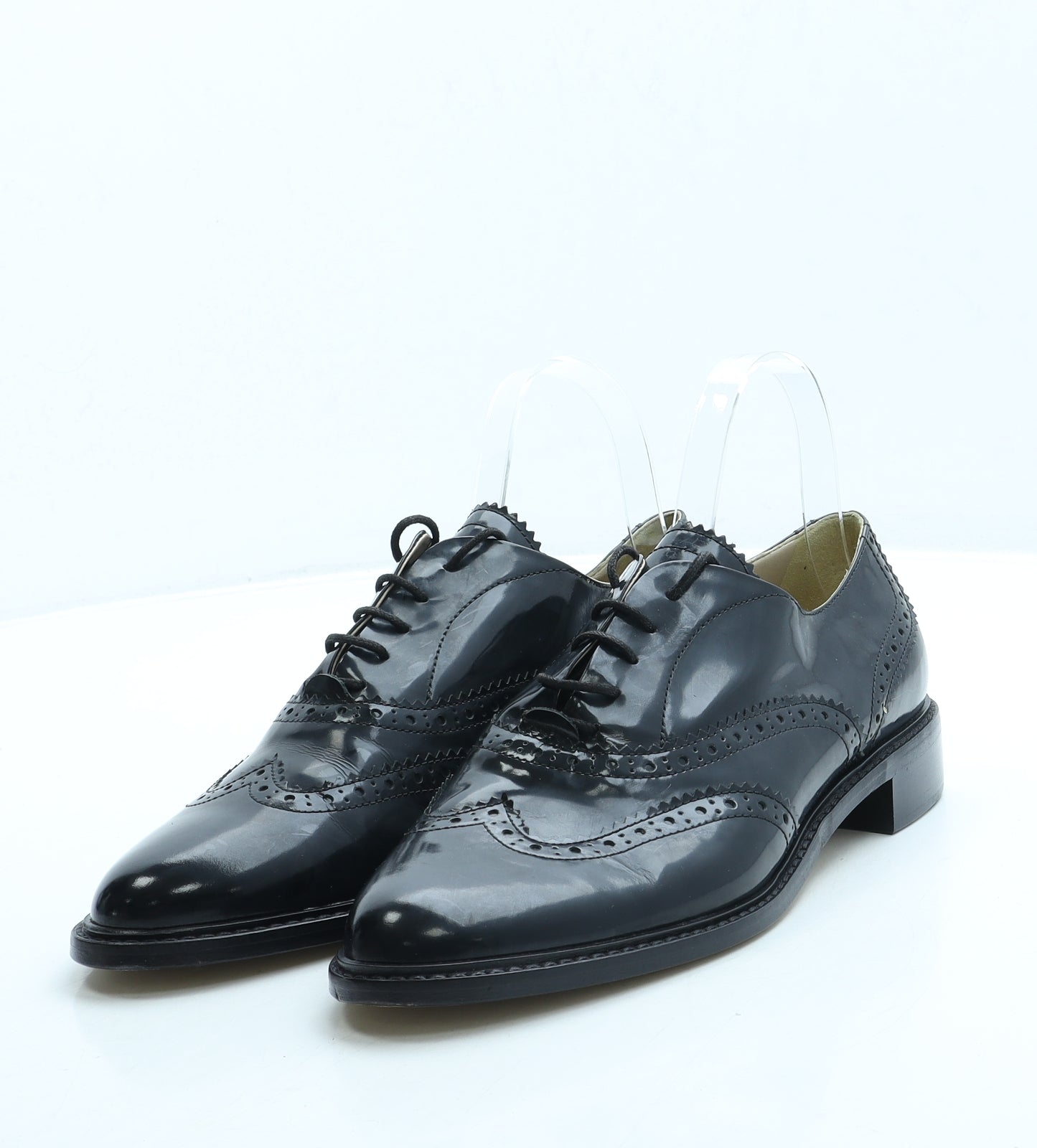 Hobbs Mens Black Patent Leather Brogue Dress UK 8 41