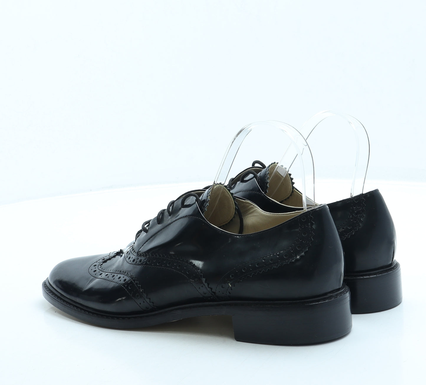 Hobbs Mens Black Patent Leather Brogue Dress UK 8 41