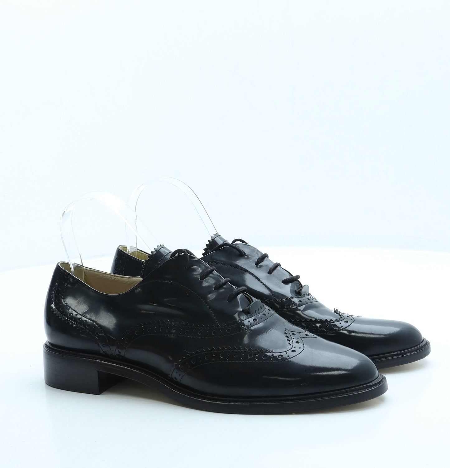 Hobbs Mens Black Patent Leather Brogue Dress UK 8 41
