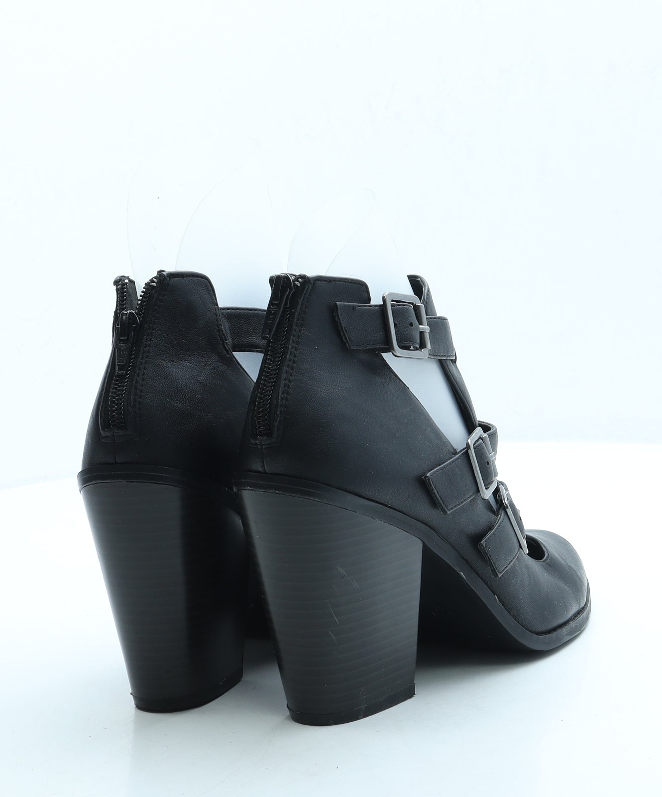 New Look Womens Black Leather Bootie Boot UK 7 40