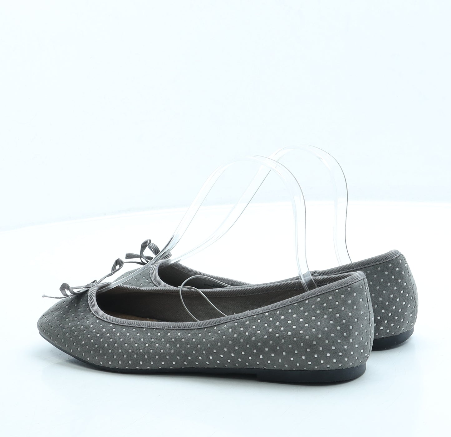 George Womens Grey Geometric Suede Ballet Flat UK 5 38