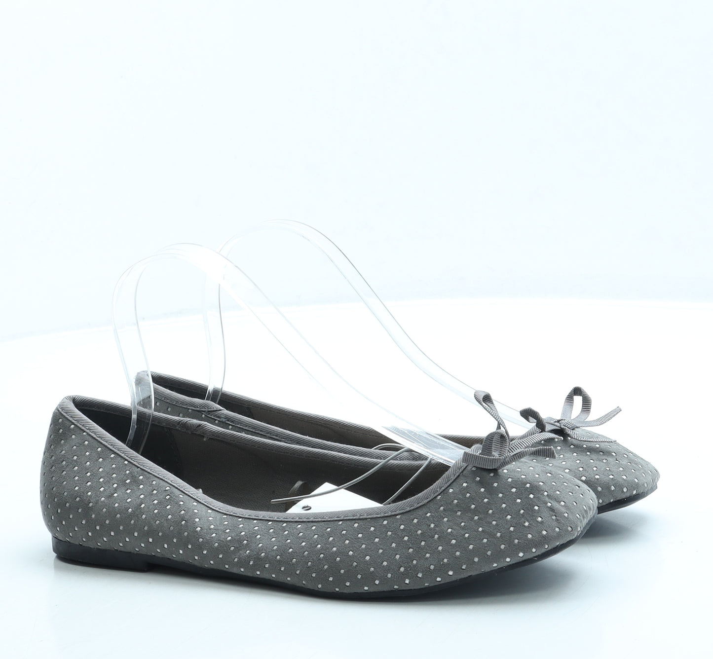 George Womens Grey Geometric Suede Ballet Flat UK 5 38