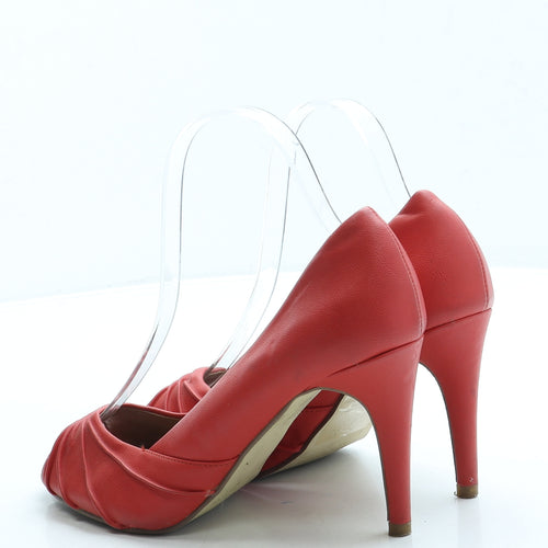 Atmosphere Womens Red Leather Court Heel UK 4 37