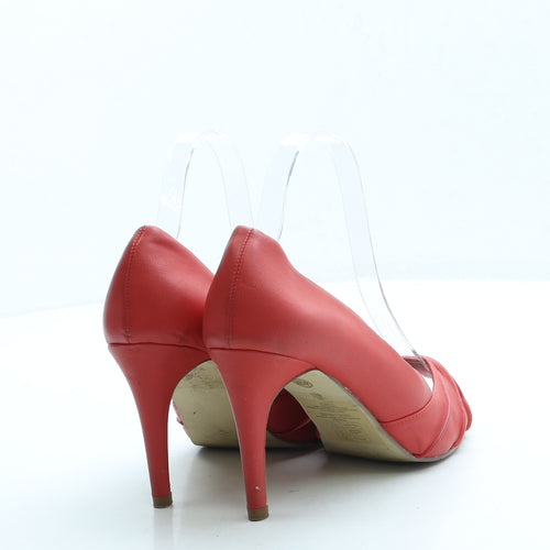 Atmosphere Womens Red Leather Court Heel UK 4 37