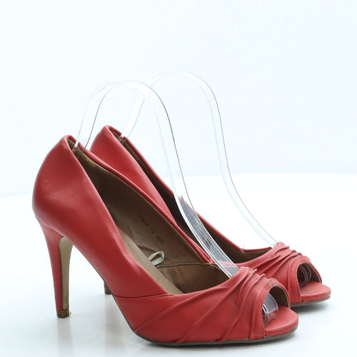 Atmosphere Womens Red Leather Court Heel UK 4 37