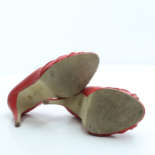 Atmosphere Womens Red Leather Court Heel UK 4 37