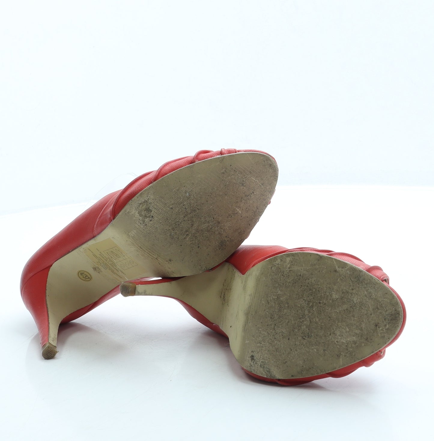 Atmosphere Womens Red Leather Court Heel UK 4 37