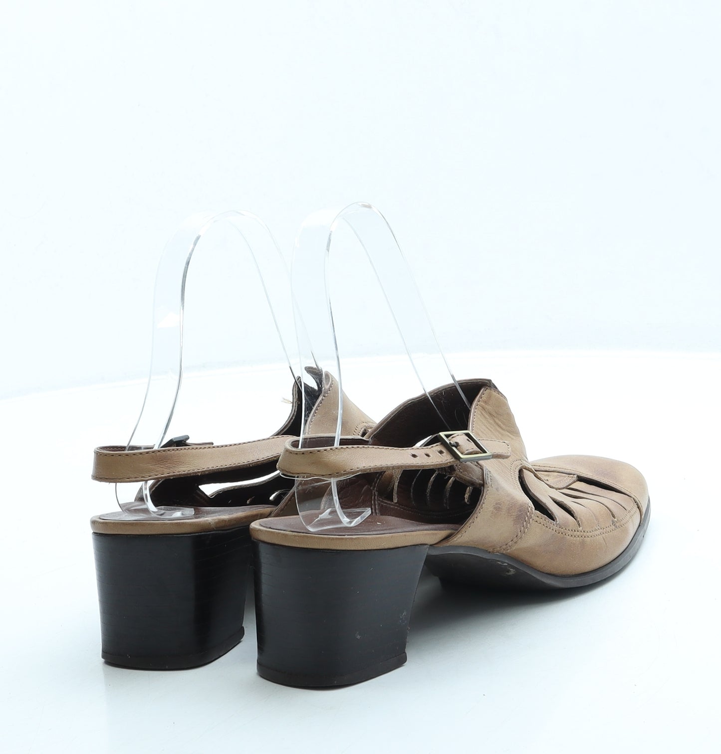 K by Clarks Womens Brown Leather Slingback Sandal UK 6.5