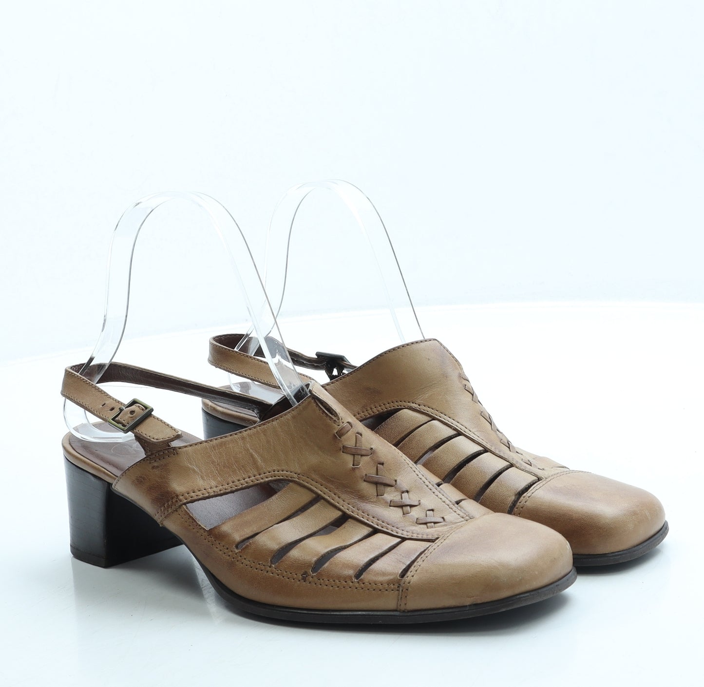 K by Clarks Womens Brown Leather Slingback Sandal UK 6.5