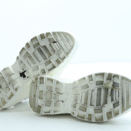 Boohoo Womens White Leather Trainer UK 5 38