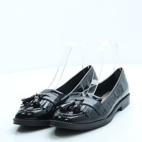 Primark Womens Black Patent Leather Loafer Flat UK 4 37 US 6