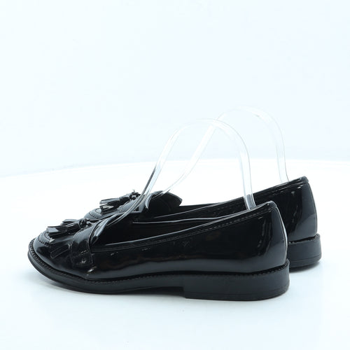 Primark Womens Black Patent Leather Loafer Flat UK 4 37 US 6