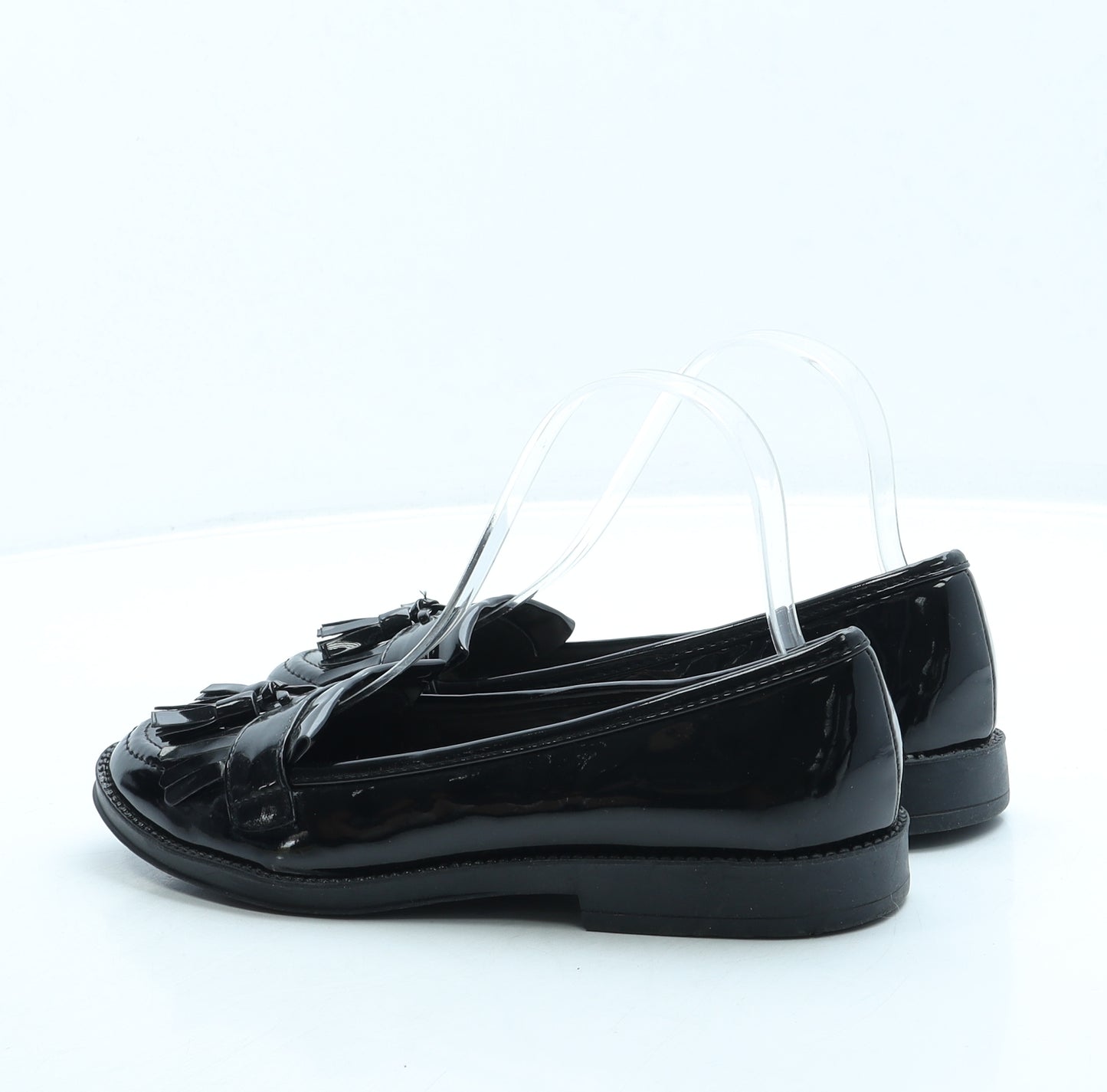 Primark Womens Black Patent Leather Loafer Flat UK 4 37 US 6