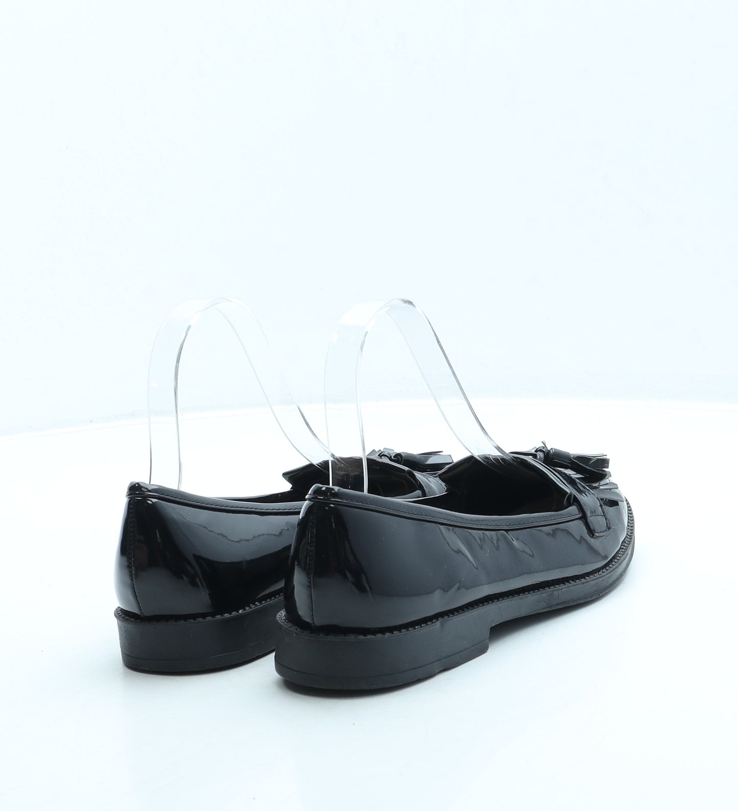 Primark Womens Black Patent Leather Loafer Flat UK 4 37 US 6