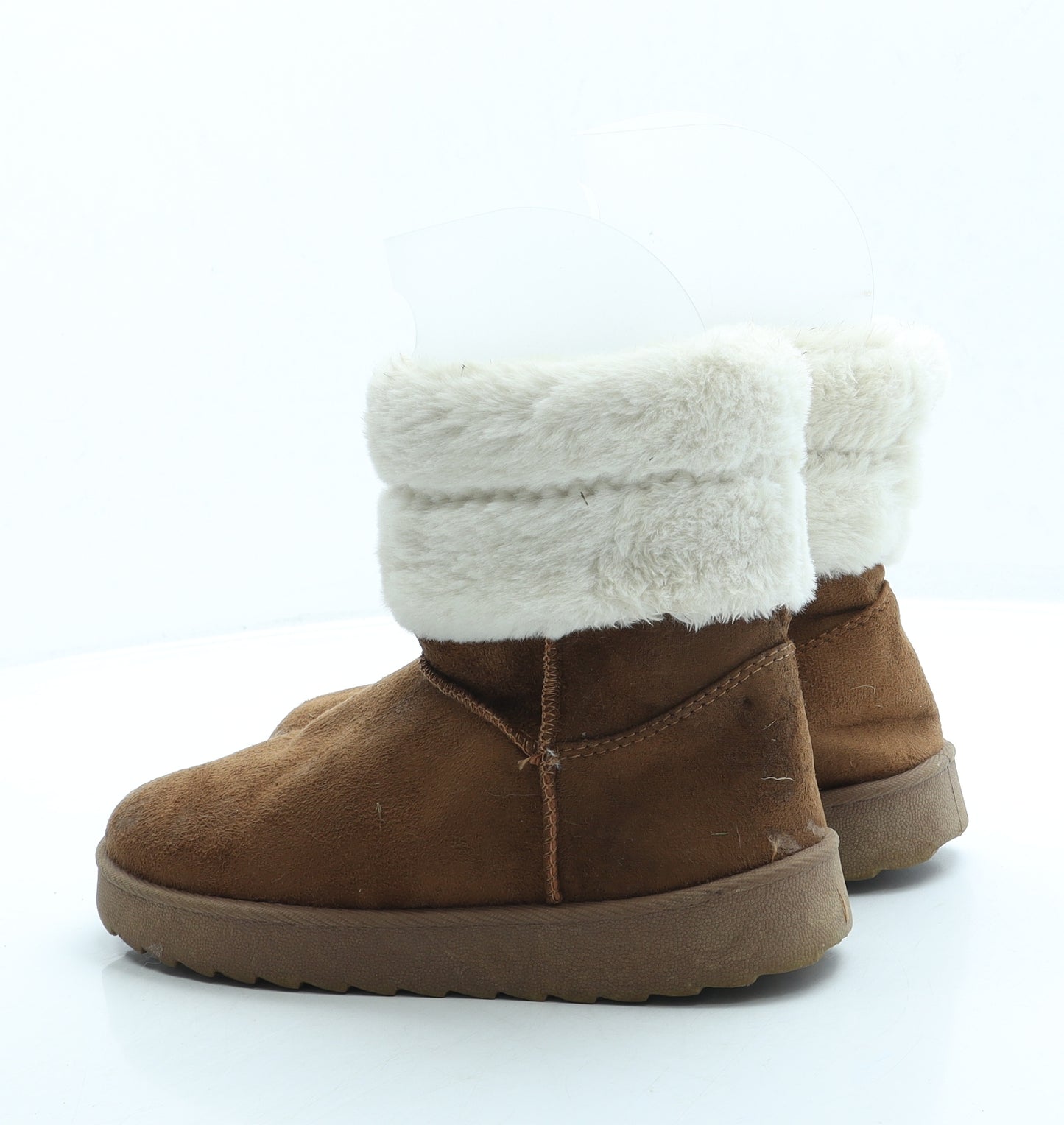 Primark Girls Brown Polyester Shearling Style Boot UK 3 36
