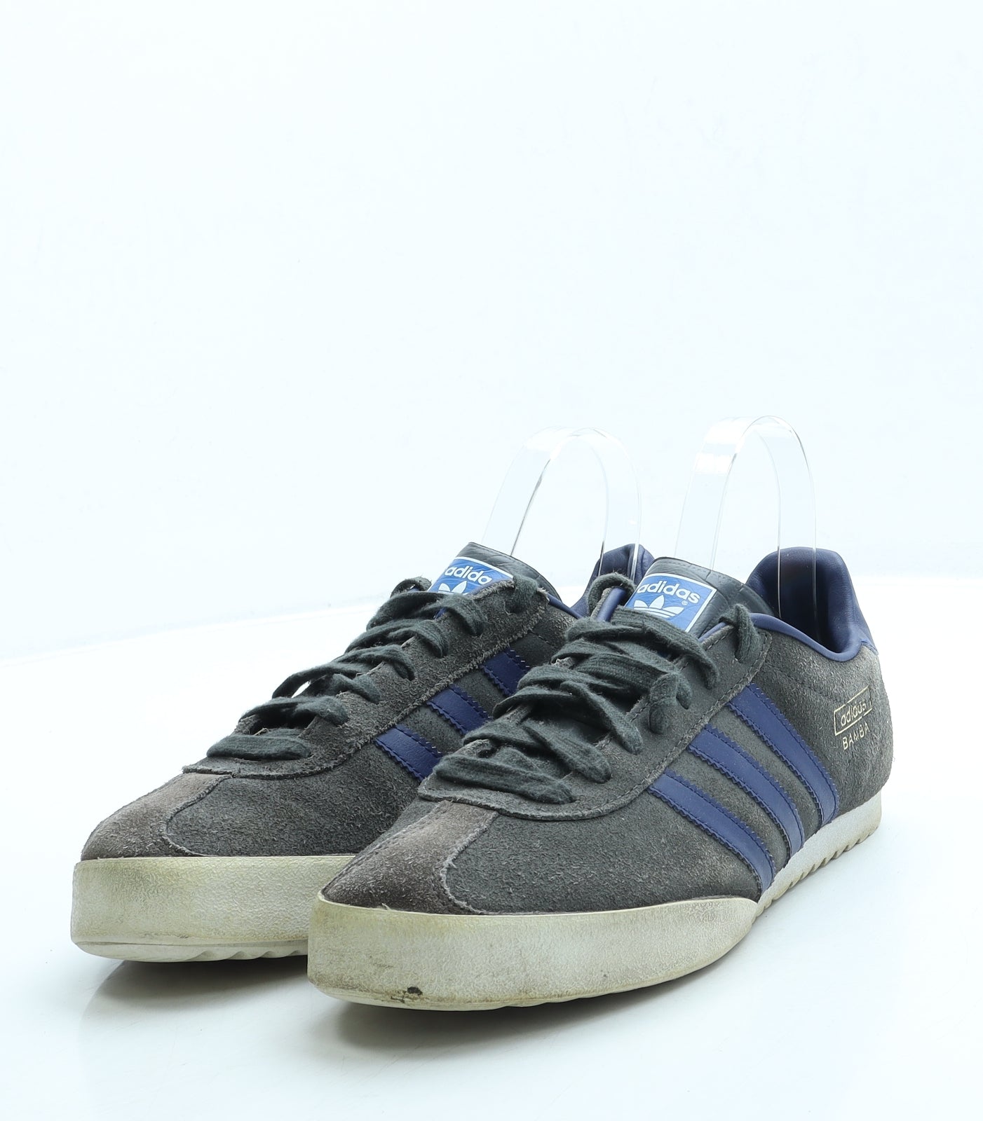 adidas Mens Grey Striped Suede Trainer UK 7 40 - BAMBA