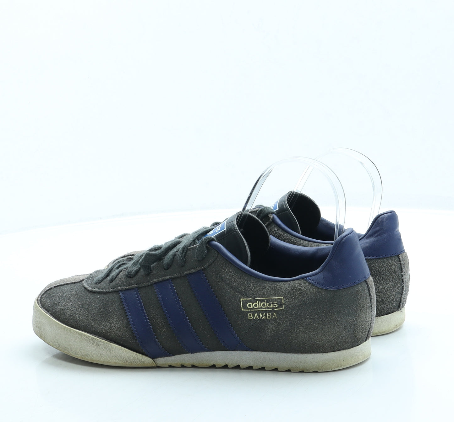 adidas Mens Grey Striped Suede Trainer UK 7 40 - BAMBA