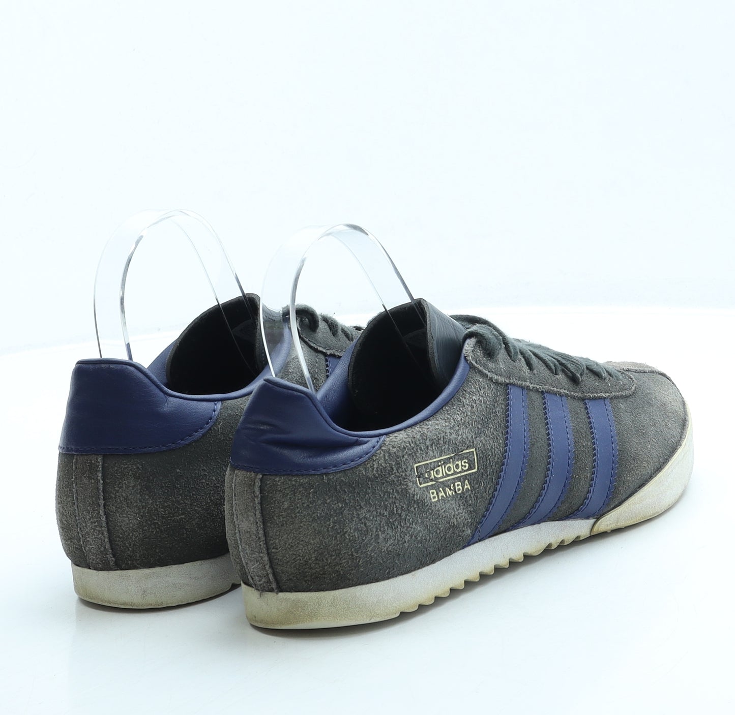 adidas Mens Grey Striped Suede Trainer UK 7 40 - BAMBA