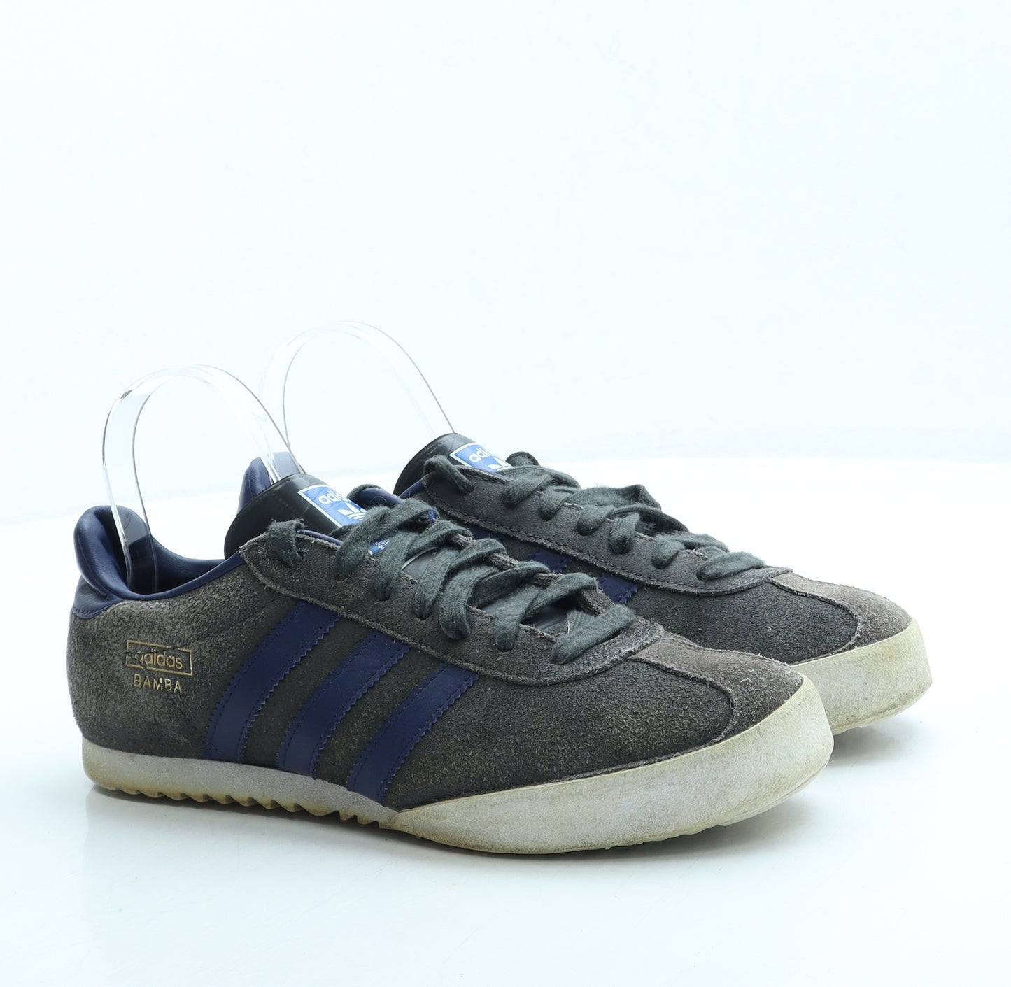 adidas Mens Grey Striped Suede Trainer UK 7 40 - BAMBA