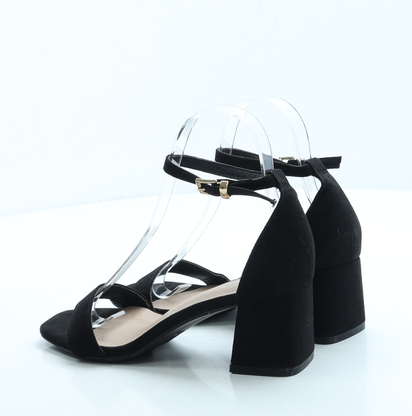 New Look Womens Black Suede Strappy Heel UK 3 36