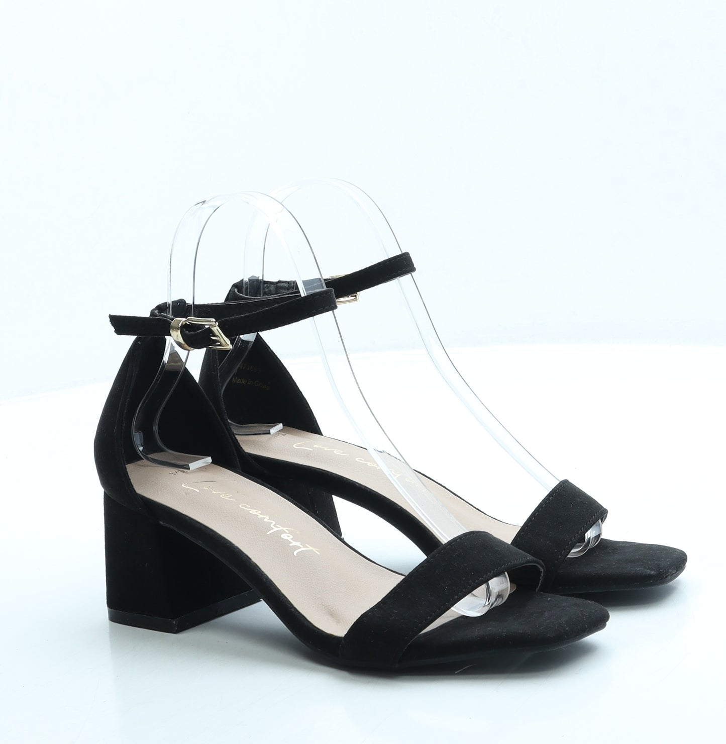 New Look Womens Black Suede Strappy Heel UK 3 36