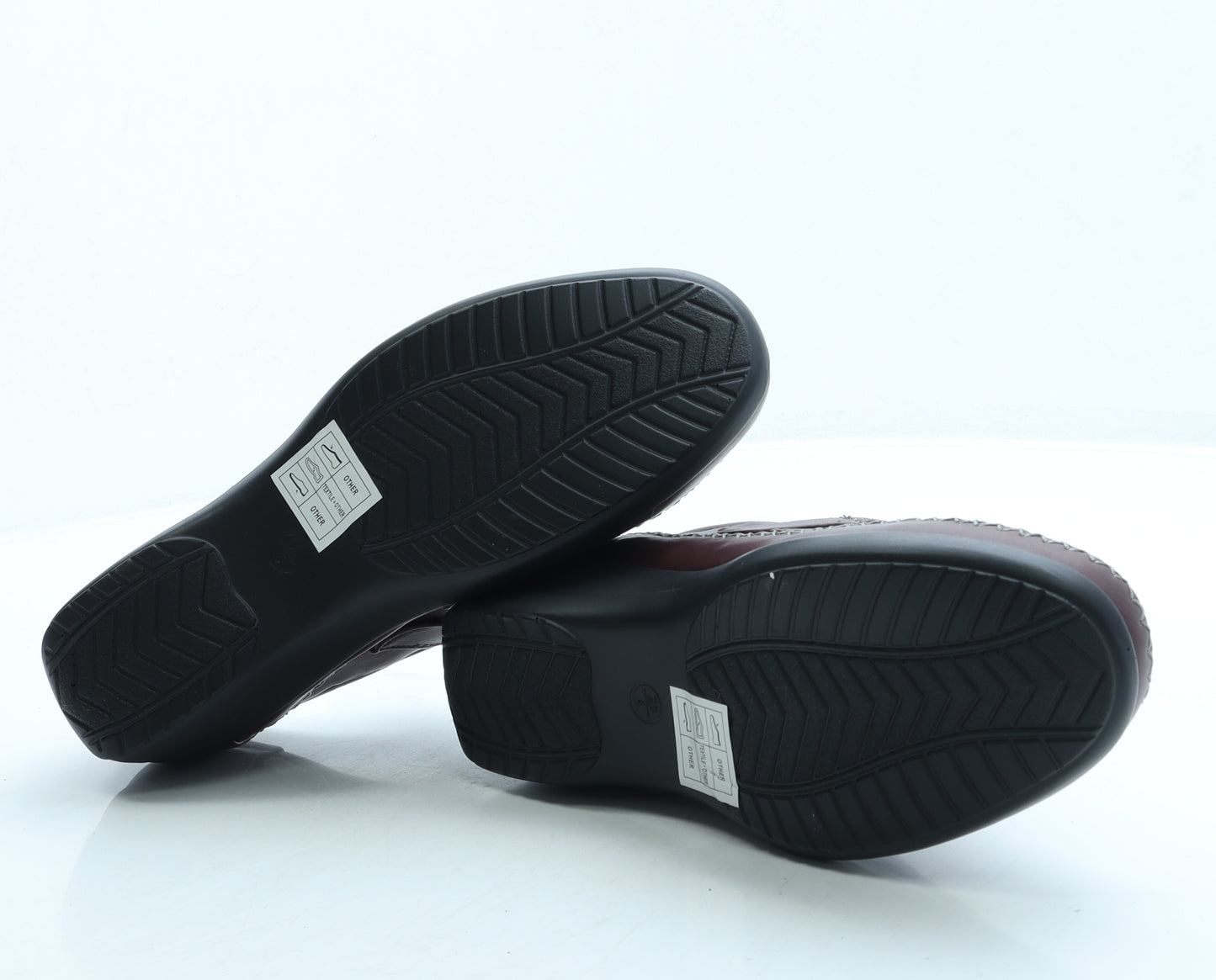 Comfort Plus Womens Red Leather Slip On Flat UK 6