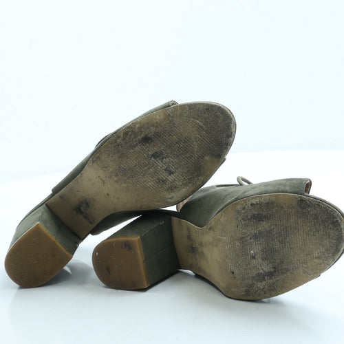 Primark Womens Green Suede Gladiator Heel UK 7 40 US 7