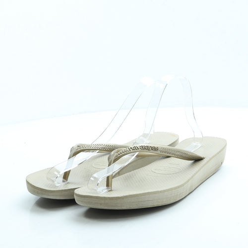Havaianas Womens Beige Rubber Thong Sandal UK 6 39