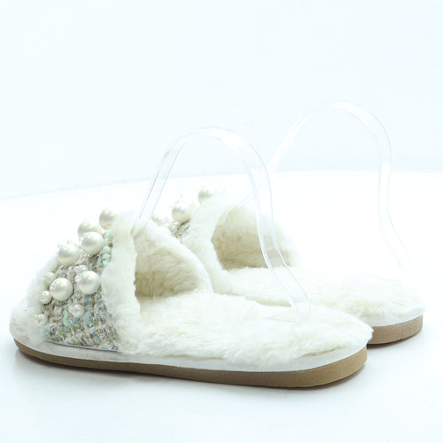 Preworn Womens Beige Polyester Slip On Slipper UK 37
