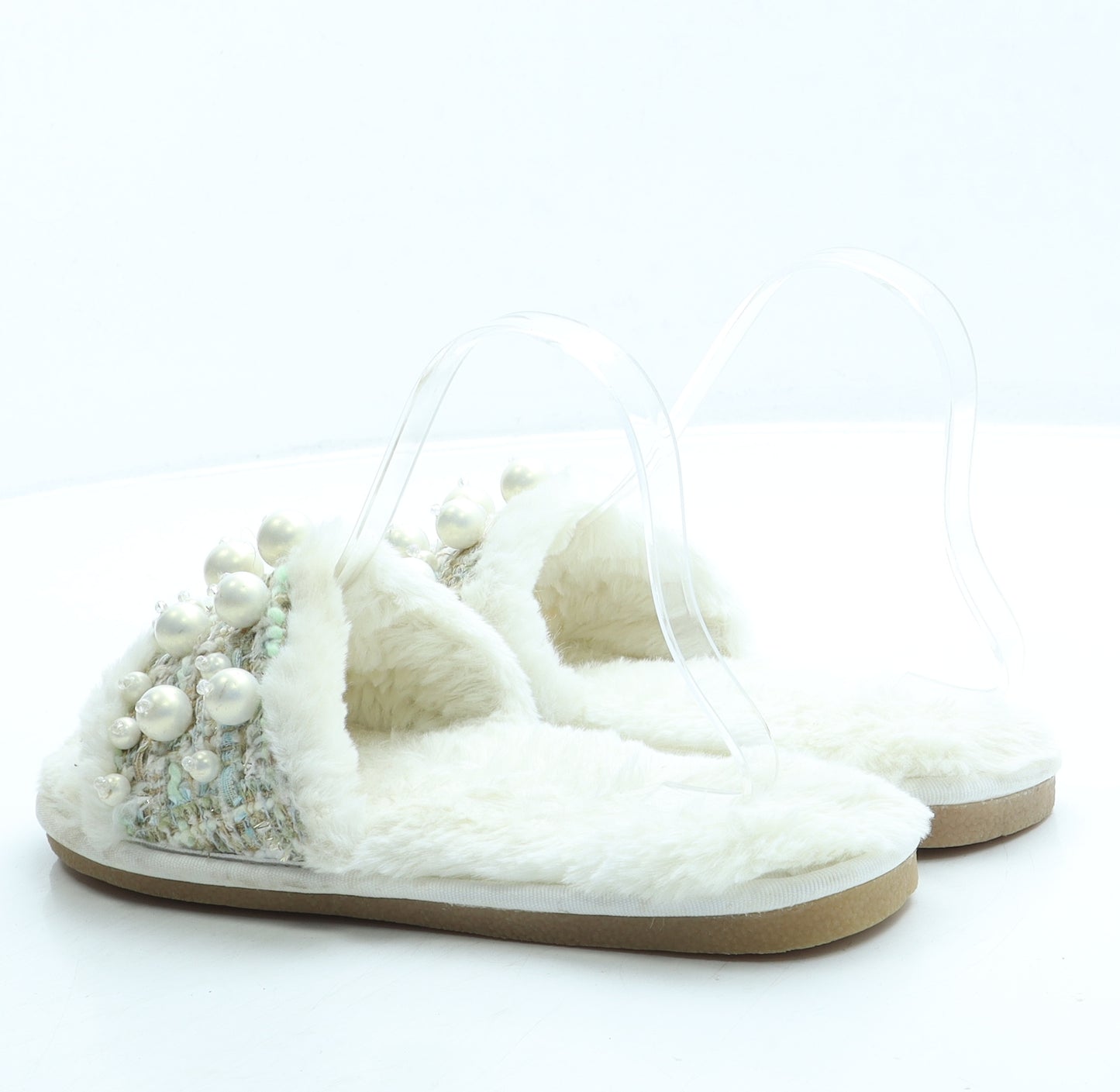 Preworn Womens Beige Polyester Slip On Slipper UK 37