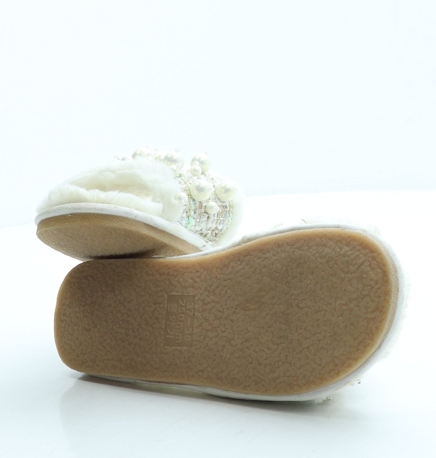 Preworn Womens Beige Polyester Slip On Slipper UK 37