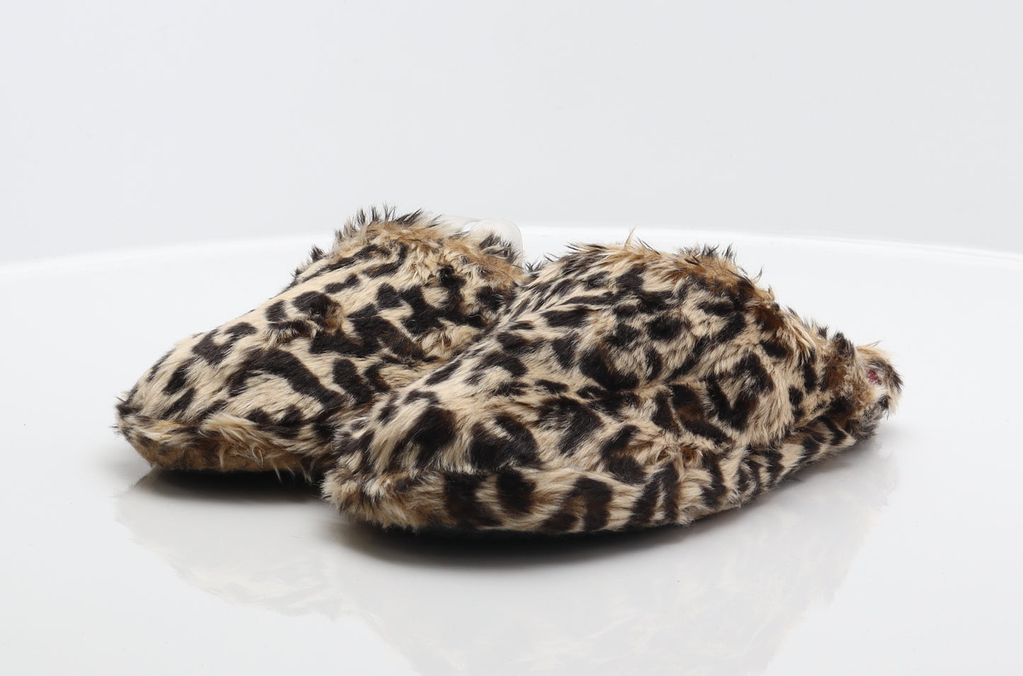 Totes Isotoner Womens Brown Animal Print Polyester Mule Slipper UK - Leopard print