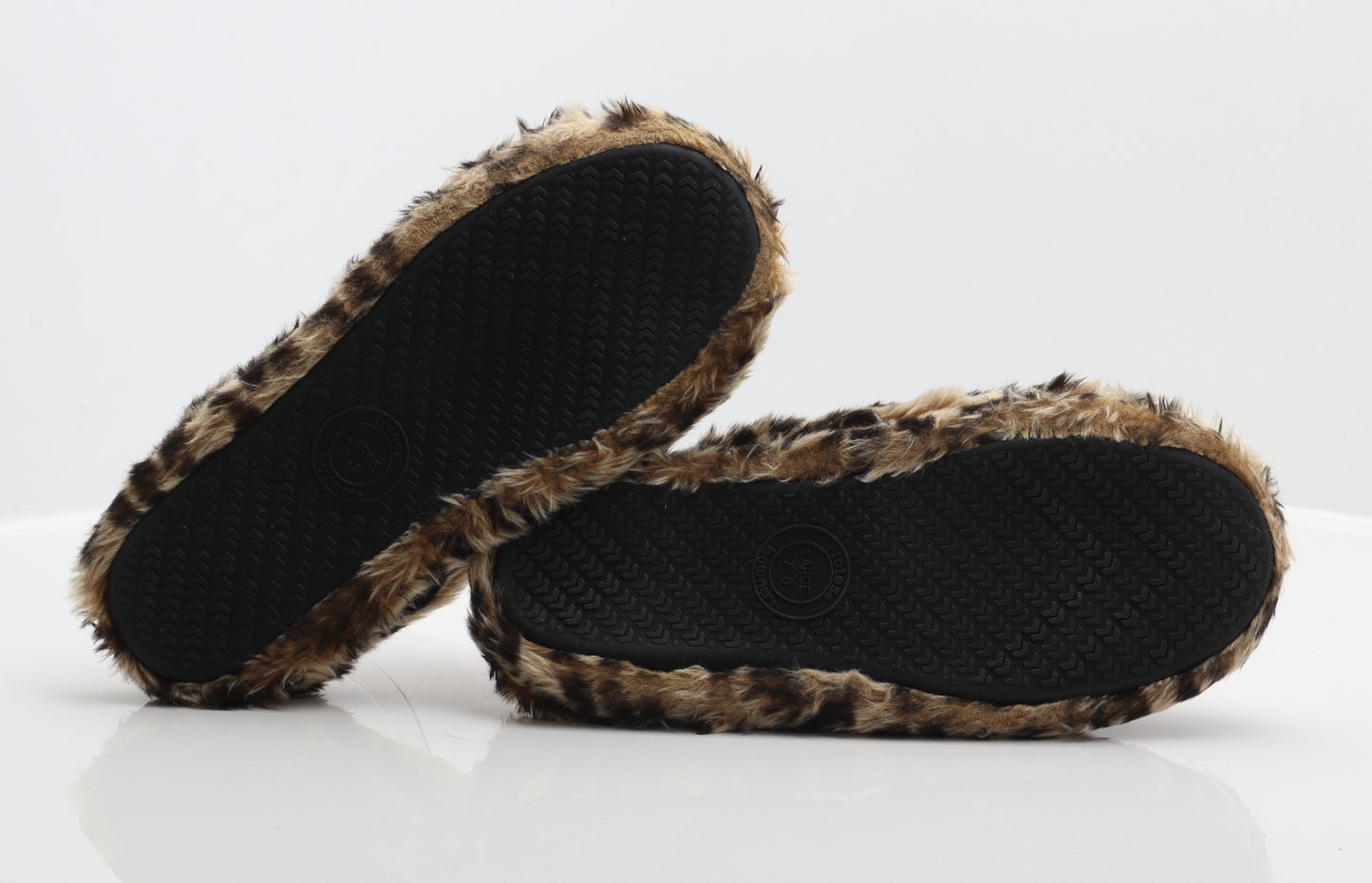Totes Isotoner Womens Brown Animal Print Polyester Mule Slipper UK - Leopard print