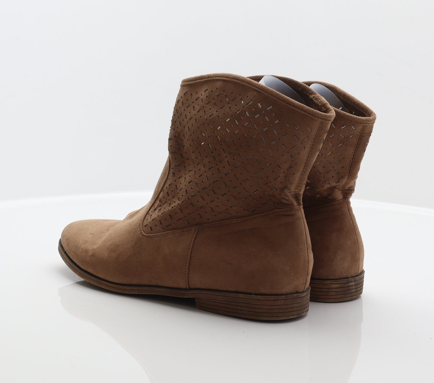 F&F Womens Brown Geometric Polyester Cowboy Boot UK 8