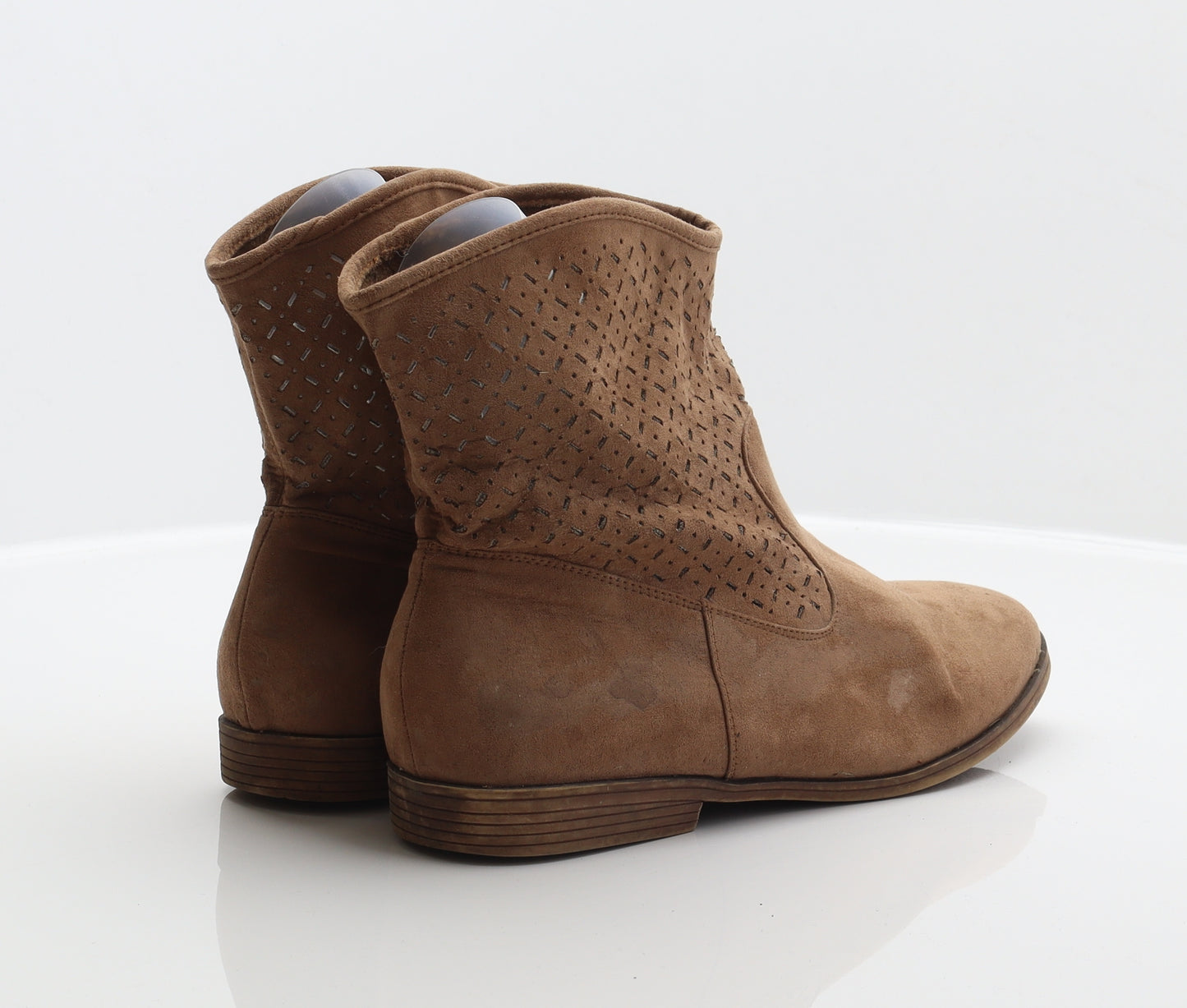 F&F Womens Brown Geometric Polyester Cowboy Boot UK 8