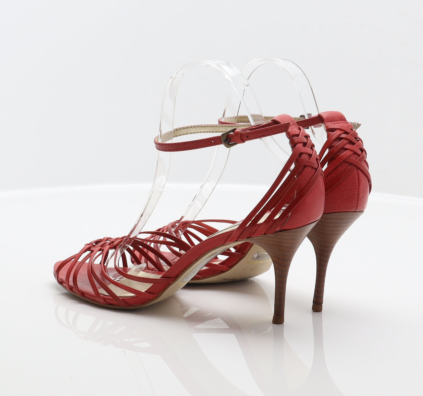 Dune Womens Red Leather Strappy Heel UK 5.5 39