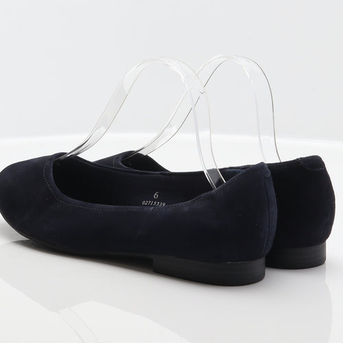 Marks and Spencer Womens Blue Suede Ballet Flat UK 6