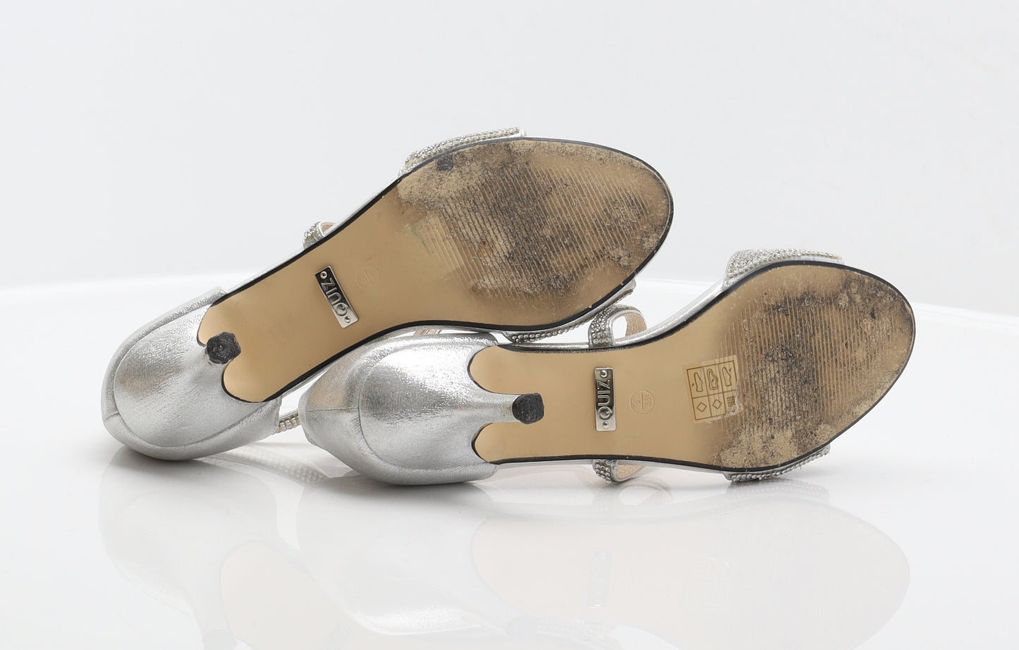 Quiz Womens Silver Polyester Strappy Heel UK 5 38