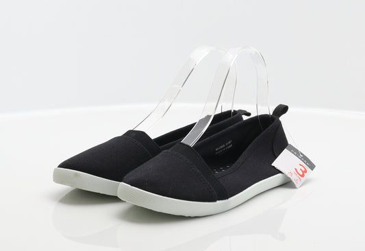 Primark Womens Black Fabric Slip On Flat UK 3 36