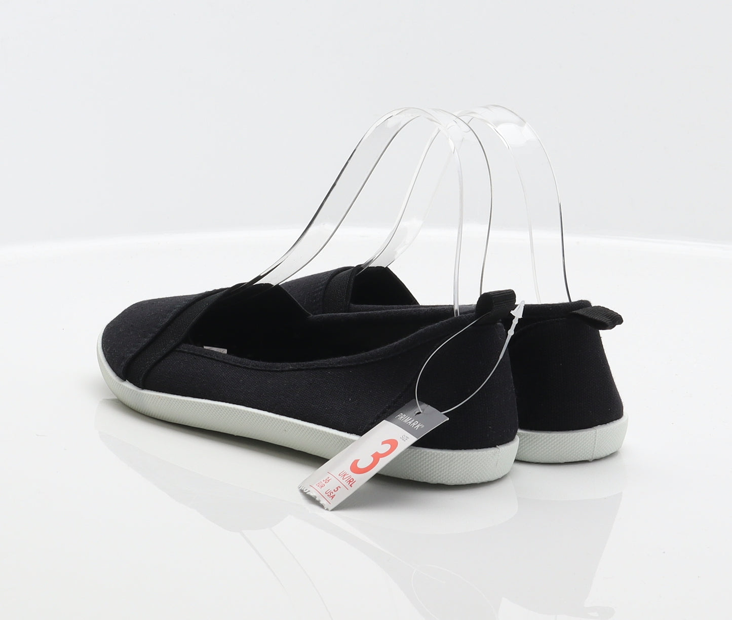 Primark Womens Black Fabric Slip On Flat UK 3 36